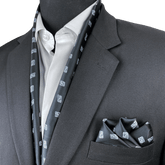 BLACK DIAMOND SILK SCARF  & POCKET SQUARE SET